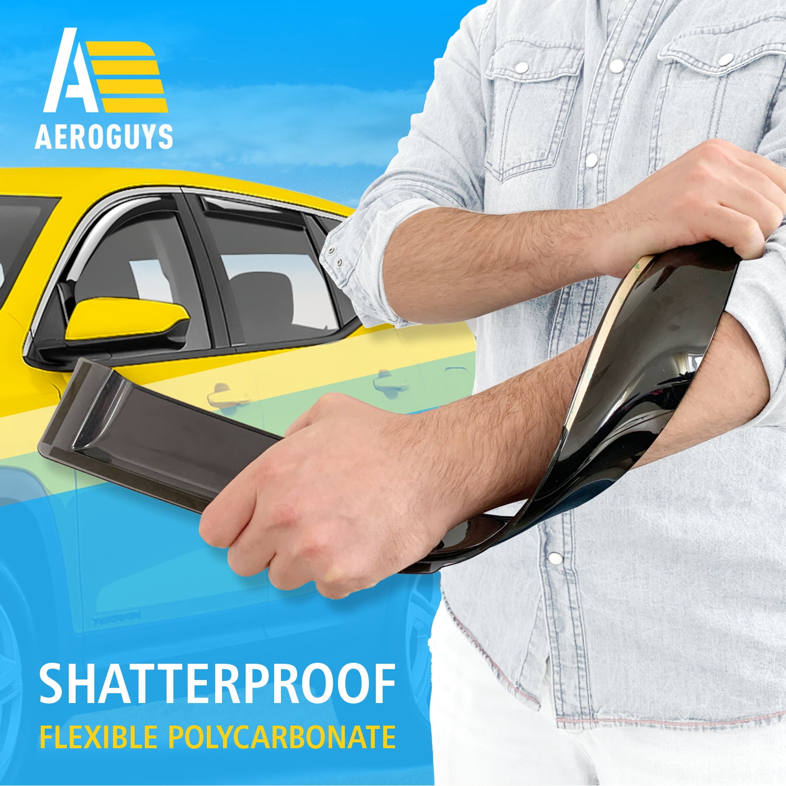 AEROGUYS In-Channel Window Deflectors Extra Durable Window Visors Rain Guards Fit for GMC Terrain 2018-2024, Sun Visors, Wind Vent Visors, Car Accessories- 4pcs. AG0163
