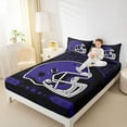 thumbnail image 4 of jejeloiu American Rugby Games Full Size Sheets,Purple Black Bed Sheets For Boys Kids 4-Piece, 4 of 7