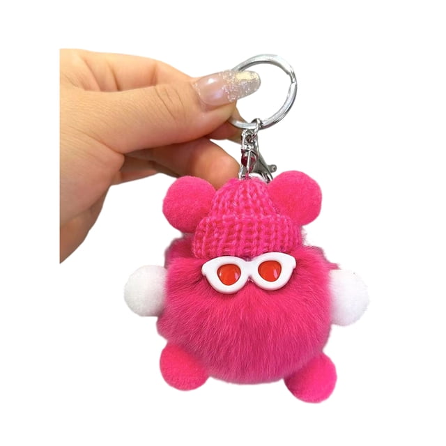 Llavero de peluche de conejo de peluche con forma de muñeca de dibujos animados, accesorio decorativo para bolso o coche, regalo de apoyo emocional.