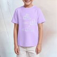 thumbnail image 2 of TOWED22 Boys Short Sleeve Shirts Kids Crewneck Solid Basic Tees Casual Tops(Light Purple,5-6 Y), 2 of 4
