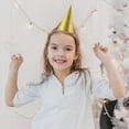thumbnail image 5 of Sombrero de niño pequeño 12 Uds. Sombreros de papel de cono de cumpleaños sombreros de fiesta de cumpleaños para niños suministros de recuerdos de fiesta de cumpleaños niña dorada, 5 of 5
