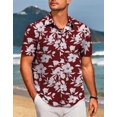 thumbnail image 2 of Hawaiian Shirt for Men Short Sleeve Floral Button Down Shirt Tropical Casual Summer Beach Shirts, 2 of 3