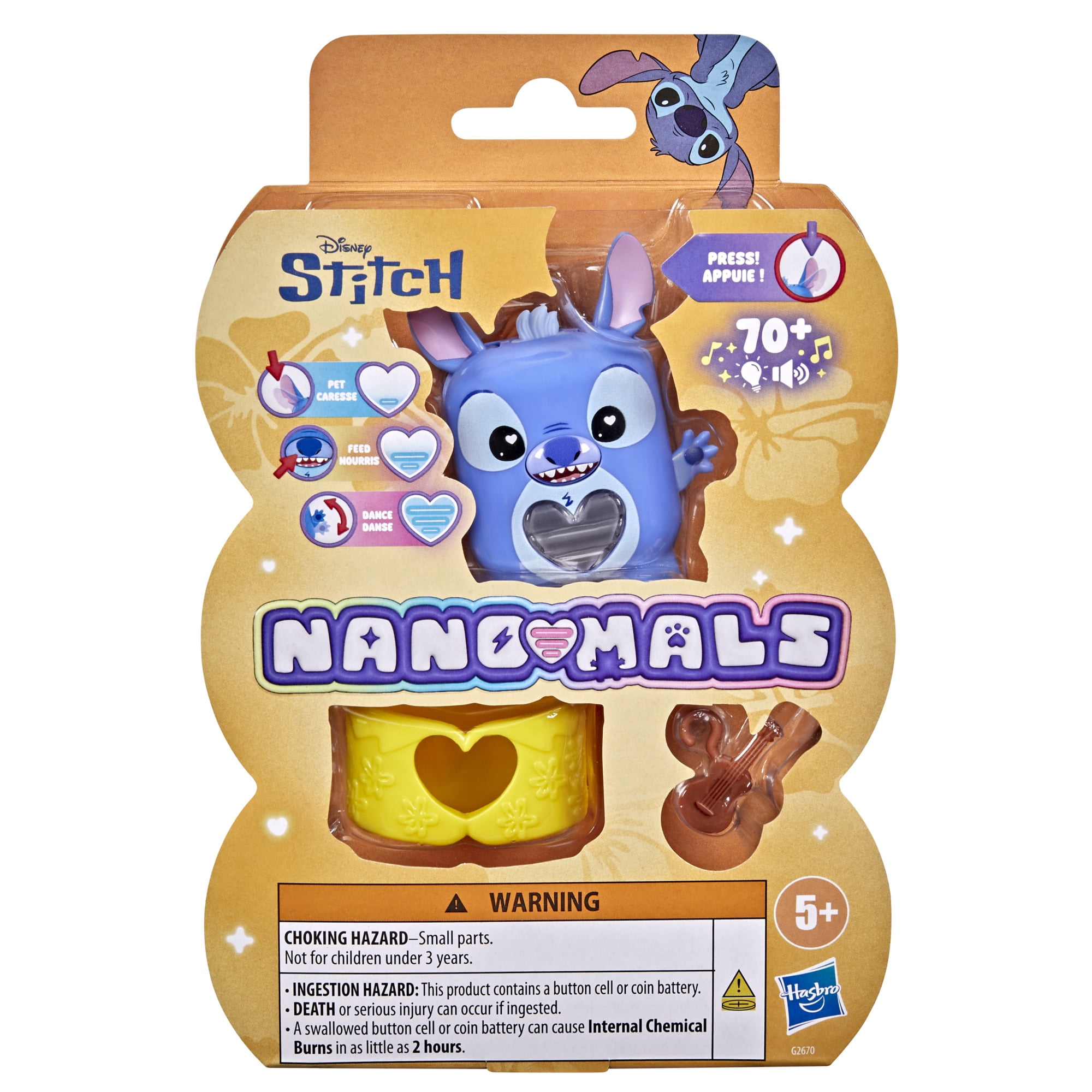 Hasbro Nano-mals Disney Stitch Electronic Pet, Fidget Toys, Ages 5+