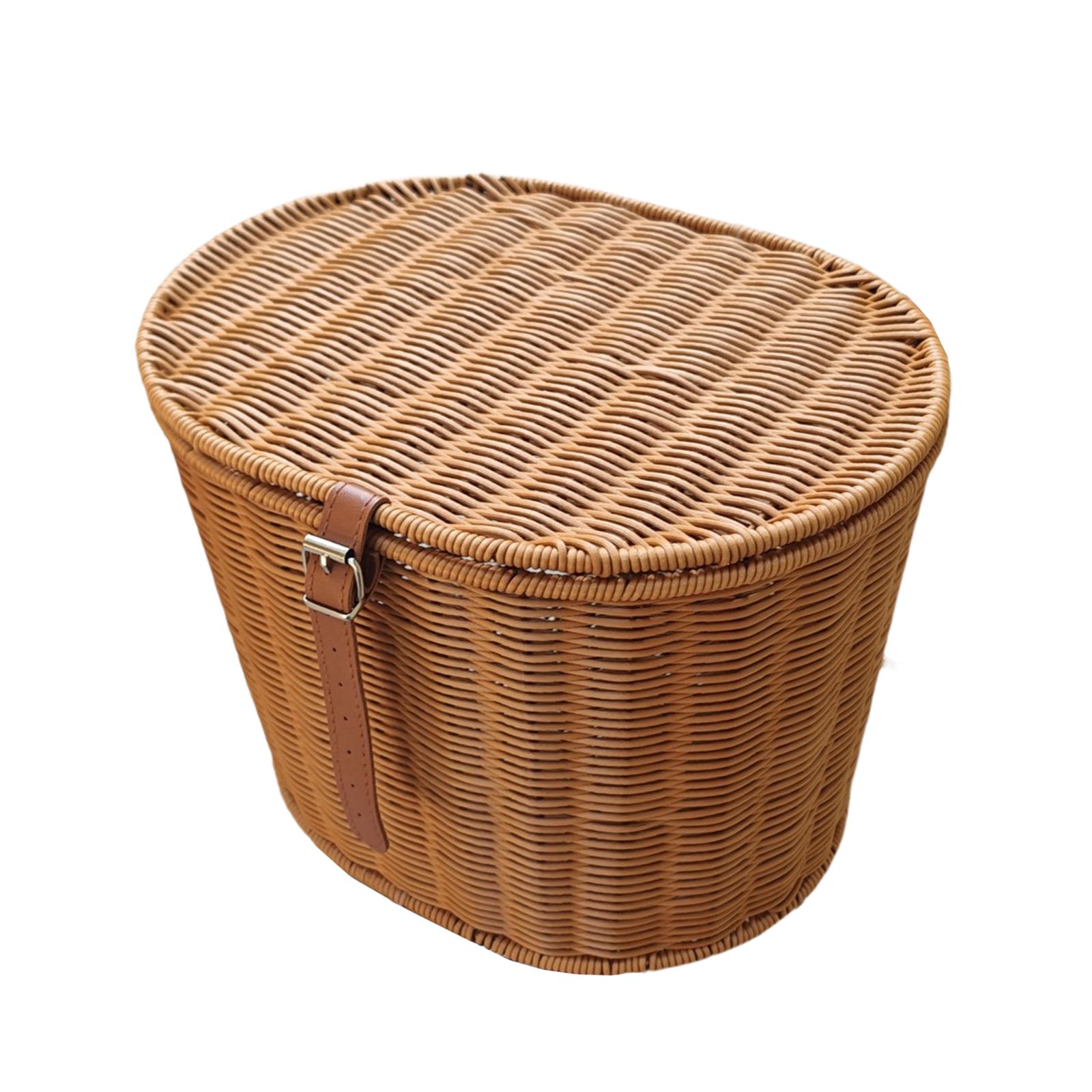 Front Bike Basket Storage Organizer Hand Woven Spacious Iron PP Material Fits Most Adult Bikes and Scooters