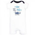 thumbnail image 3 of Hudson Baby Infant Boy Cotton Rompers, Shark Patrol, 6-9 Months, 3 of 5