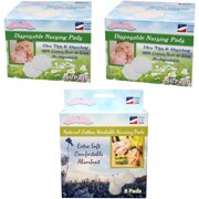 NuAngel All-Natural Washable Cotton & Biodegradable Disposable Cotton Nursing Pad Set, White