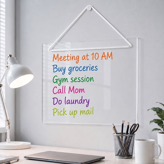 Acrylic Board, Clear Dry Erase Memo Board for Notes and Messages, Office Home School