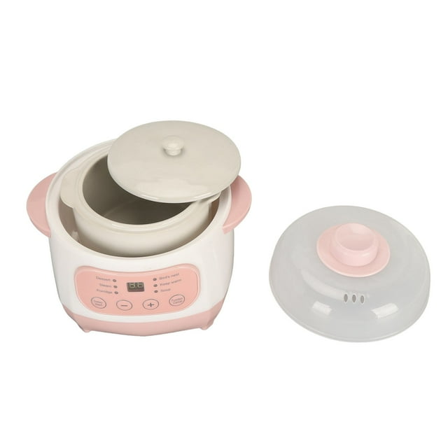 Petite Casserole Électrique Intelligente pour Mijoter, Minuterie de Rendez-Vous pour Crachats Mijotés, Mini Marmite Automatique pour Bouillie et Soupe, Mijotage Électrique, Cuiseur à Soupe et Bouillie en Céramique