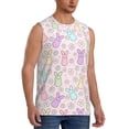 thumbnail image 2 of Uemuo Colorful Bunny Pattern Men's Sleeveless T-Shirt,Muscle Athletic Tank Top, Moisture-wicking Quick-dry Breathable Classic Tee Top for Gym Run Outdoor Sports-, 2 of 8