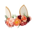thumbnail image 3 of Diadema decorativa Macarena con orejas de Conejo y flores artificiales, 3 of 8