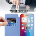 thumbnail image 3 of for iPhone 16 Plus Wallet Case with RFID Blocking Credit Card Holder,Compatible with MagSafe,PU Leather Flip Kickstand Shockproof Cover Women Men for iPhone 16 Plus Phone case,Blue, 3 of 8