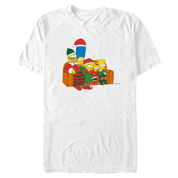 Mens The Simpsons Family Christmas Couch T Shirt