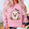 thumbnail image 2 of DDAPJ pyju Halloween Sweatshirt for Women Cute Ghost Graphic Pullover Sweatshirts Casual Loose Fit Crewneck Sweatshirt Pink L, 2 of 5