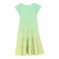 thumbnail image 5 of shoper Toddler Dresses 3t Ruffled Sleeve Crew Neck Gradient Color Swing Comfortable Summer Dresses Girls Holiday Party Dress Light Green2 140, 5 of 6