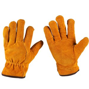 Jinsinto Gants chauds, gants d'hiver, gants de cowhide résistant au froid, gants extérieurs, gants épaississants à basse température, gants à ski, jaune doré