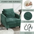thumbnail image 3 of Homefun Mid Century Chenille Accent Chair Reading Armchair Pillow Wood Legs Living Room Bedroom Apartment, 3 of 6