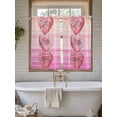 thumbnail image 4 of Valentine's Day Living Room Curtains 2 Panel, Pink Ombre Love Hearts Desserts Cafe Window Treatment, Farmhouse Bedroom Bathroom Kitchen Curtains Drapes 104"x45", 4 of 6