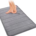 thumbnail image 3 of Alfombra de baño absorbente de agua, antideslizante, gruesa y suave, para baño, cocina, dormitorio, gris claro, 40 x 60 cm, 3 of 13