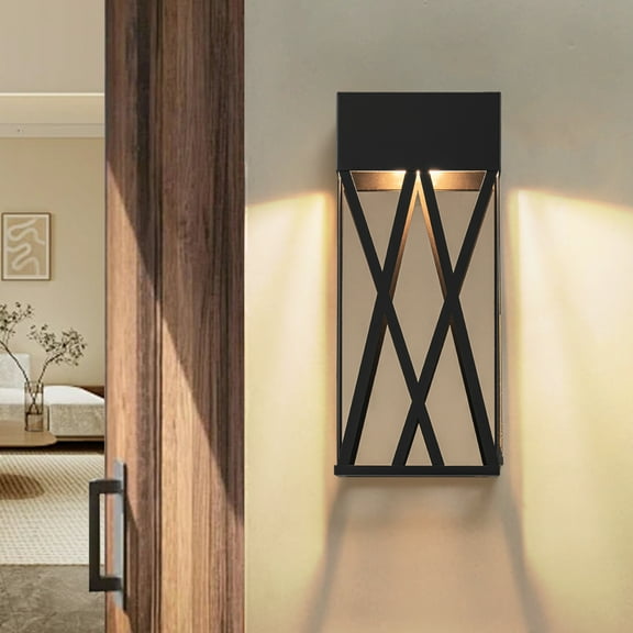 14"Modern Outdoor led Wall Sconce with Gold Stainless Steel Interior