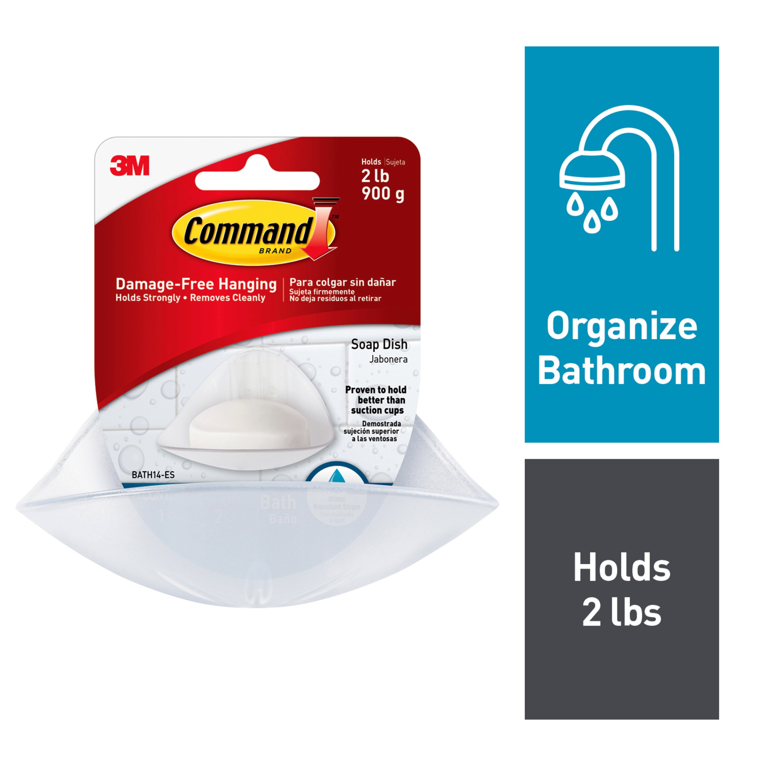 Command Soap Dish White 1 2 Mounting Bases Um Strips Pack