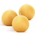 thumbnail image 1 of CANDWAX Set of 3 Round Candles Ball 3 inch - Round Christmas Candles Perfect as Christmas Decorations and as Decorative Candles for Home Decor - Unscented Dripless Candles Long Burning - Gold Candles, 1 of 8