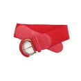 thumbnail image 3 of Women Red Elastic Waistband Belt Hip High Waist Gold Buckle S M, 3 of 14
