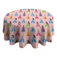 thumbnail image 4 of Colorful Princess Pattern Round Tablecloth 60"x60",Wrinkle Wipeable Table Cloth for Kitchen Dining Room Picnic Patio Party, 4 of 6