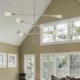 thumbnail image 1 of 32" 6-Light Sputnik Chandelier Adjustable Height Flat or Sloped Ceiling Fixture, 1 of 12