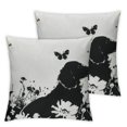 thumbnail image 2 of Acheng Throw Pillow Cover Bernese Mountain Dog Floral, Square Cushion Covers for Home Farmhouse Decorative Floral Butterfly,2 Pcs White, 2 of 6