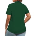 thumbnail image 2 of NISVIYA Plus Size Polo Shirts for Women Fashion Classic Button Short Sleeve Green 3XL, 2 of 6