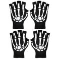 thumbnail image 1 of Halloween Skull Skeleton Gloves for Party Use 2Pairs Warm Fancy Dress Gloves, 1 of 4