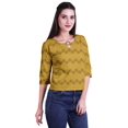 thumbnail image 2 of Moomaya Printed Keyhole Neck Ring Top Casual 3/4th Sleeve Tees Tank Tunic Top, 2 of 5