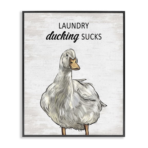 Stupell Industries Sassy Laundry Duck Quotes and Sayings Painting Black Framed Art Print Wall Art, 11 x 14