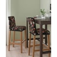 thumbnail image 2 of Watercolor Flowers Bar Stool Covers Set of 6, Farmhouse Floral Vintage Black Stretch Washable Bar Chair Covers with Backs, Removable Pub Counter Height Chair Cover for Kitchen Dining Room Cafe, 2 of 7
