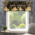 thumbnail image 4 of Happy Birthday Farmhouse Short Window Curtain Valances, Gifts Golden Black Balloons Goblet Glitter Ribbons Rod Pocket Kitchen Valances for Living Room Bedroom Bathroom Cafe 42" x 12", 4 of 8