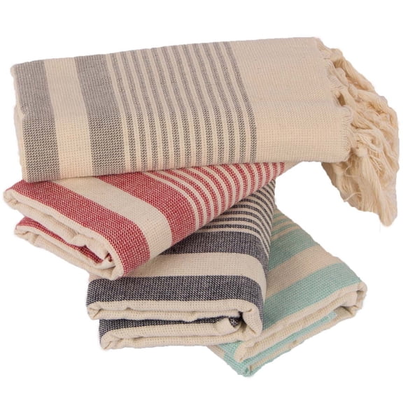 Clotho Hand Towel Set of 4, Natural Variety Colors, 20 x 40 inches (Terry)