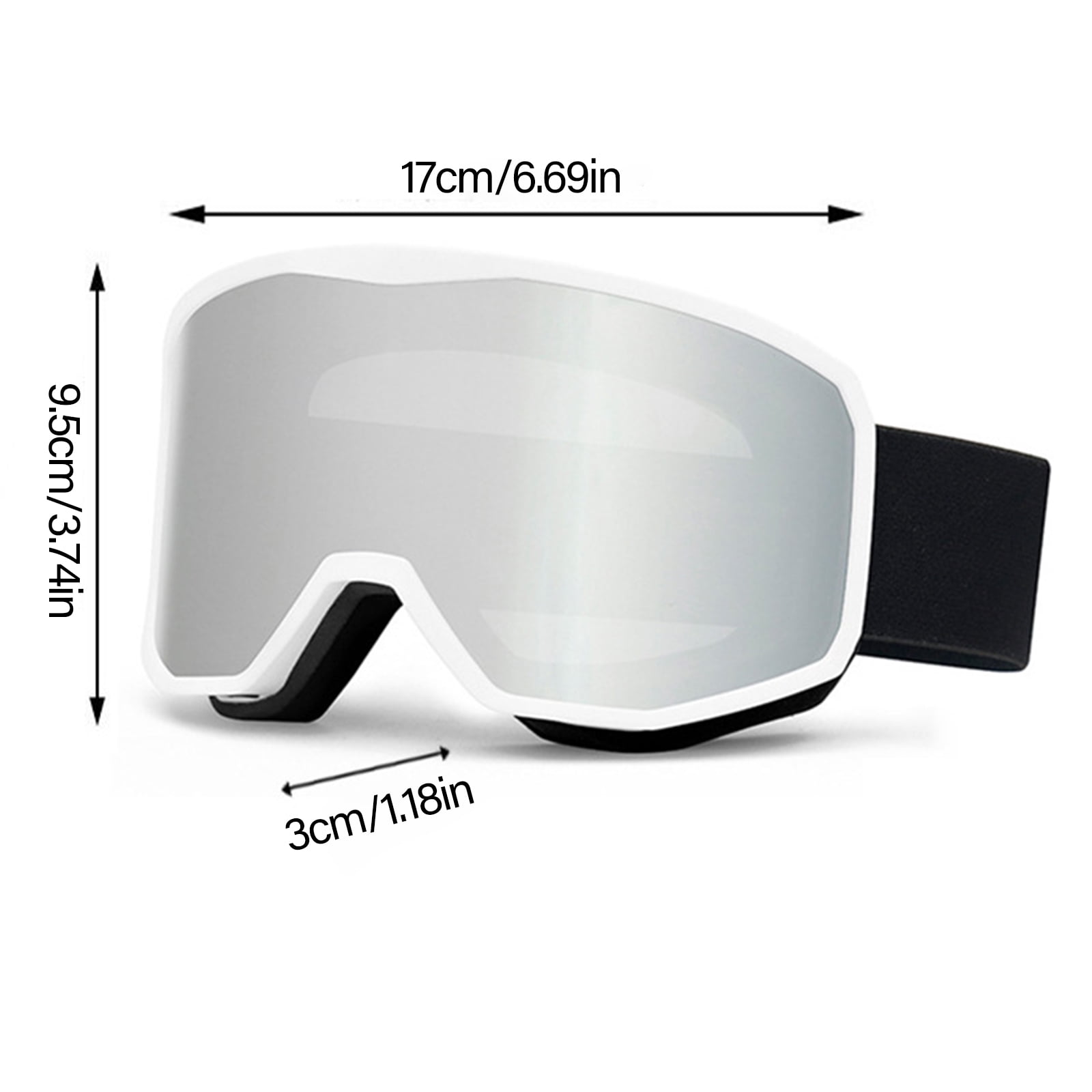 Snowboard Goggles Double Layers Ski Goggles Anti-fog Snow Goggles Windproof Snowboard Glasses for Men and Women