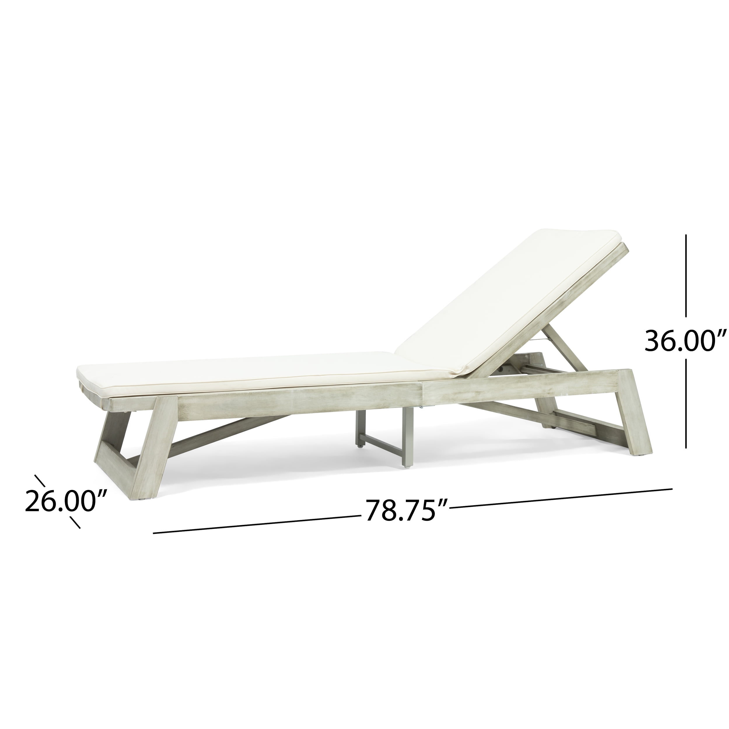 Noble House Acacia Wood Water Resistant Fabric and Adjustable Seating Chaise Lounge - Set of 2