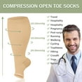 thumbnail image 5 of 3 Pairs Open Toe Plus Size Medical Sport Compression Socks - 20-30mmhg Graduated Knee-High Support for Men & Women, Ideal for Soccer, Running, and Nurses, 5 of 6