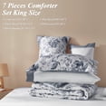 thumbnail image 6 of Bedtreat King Comforter Sets,7-Pieces Reversible Bedding Sets,Bed in a Bag with Comforter,Flat Sheet and Fitted Sheet,Pillowcases & Shams,Lisse,Blue Mirage, 6 of 6