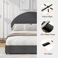 thumbnail image 3 of 4 EVER WINNER Full Size Bed Frame, Boucle Upholstered Bed Frame with Headboard, Gray Full Bed Frame, Dark Gray, 3 of 6