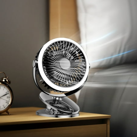 

Lingouzi New Fill Light Clip Fan Portable Camping Fan With LED Lights & Clip Battery Operated Fan With Clip USB Rechargeable Fan For Tent Car RV Hurrican-e Emergency Outages
