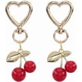thumbnail image 1 of 1 caja de 2 juegos de llaveros de cereza con forma de corazón, bonitos accesorios para llaveros, juego kawaii, colgantes de frutos rojos, llaveros estéticos, dijes, 1 of 4