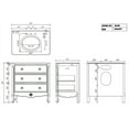 thumbnail image 6 of Benton Collection 34" Distressed Green Cottage Bathroom Vanity with White Marble Top, 6 of 6
