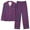 Purple, variant on Yuyuzo Pajama Sets for Women Long Sleeve Button down Shirts Baggy Pants 2 Piece Plaid Loungewear