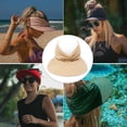 thumbnail image 4 of Sonducket ¡Novedad de 2021! Sombrero de verano a la moda, gorra con visera para mujer, gorra de playa hueca elástica antiultravioleta, gorra informal Sombreros Camello, 4 of 8