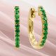 thumbnail image 2 of Aretes Huggies TIMESQUARE Oro Amarillo 14K con Esmeraldas 8213EME4YRA11M, 2 of 2