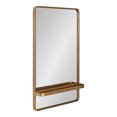 thumbnail image 1 of Kate and Laurel Estero Wall Rectangle Mirror with Shelf, Gold 20x34, 1 of 11