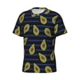 thumbnail image 3 of Yiaed Avocado Print Mens Short Sleeve Tight Fit T-Shirt, Crewneck Casual Tee-Small, 3 of 5