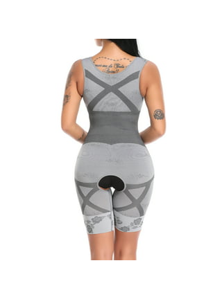 Corset Full Body Shaper Slimming Bodysuit Open Crotch Corset Waist Trainer  Underwear Postpartum Recovery Sheath,khaki,L
